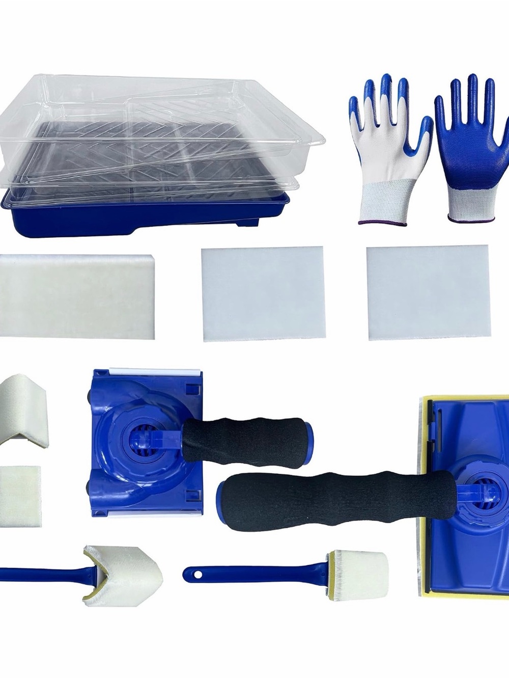 Multi-Purpose Blue Foam Paint Roller & Tray Kit - Home Storage & Organization